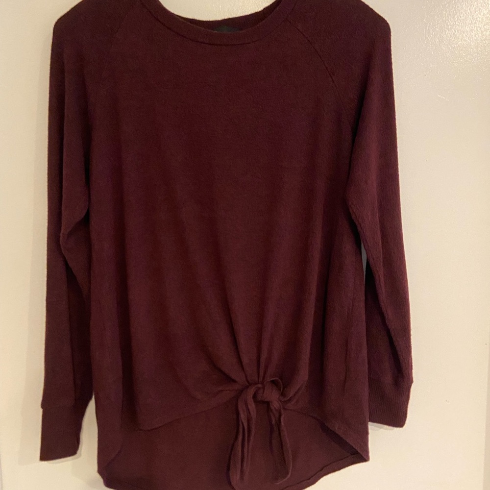 Gibson Red Tie Front Hoodie Sweatshirt